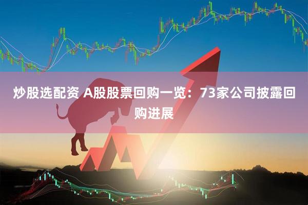 炒股选配资 A股股票回购一览：73家公司披露回购进展